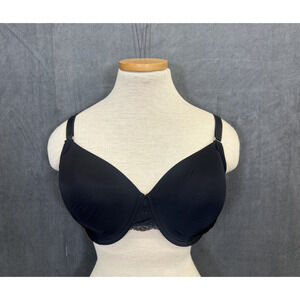NWT 36DDD Soma Women Vanishing 360 Perfect Coverage Lace Trim Bra Black Charity